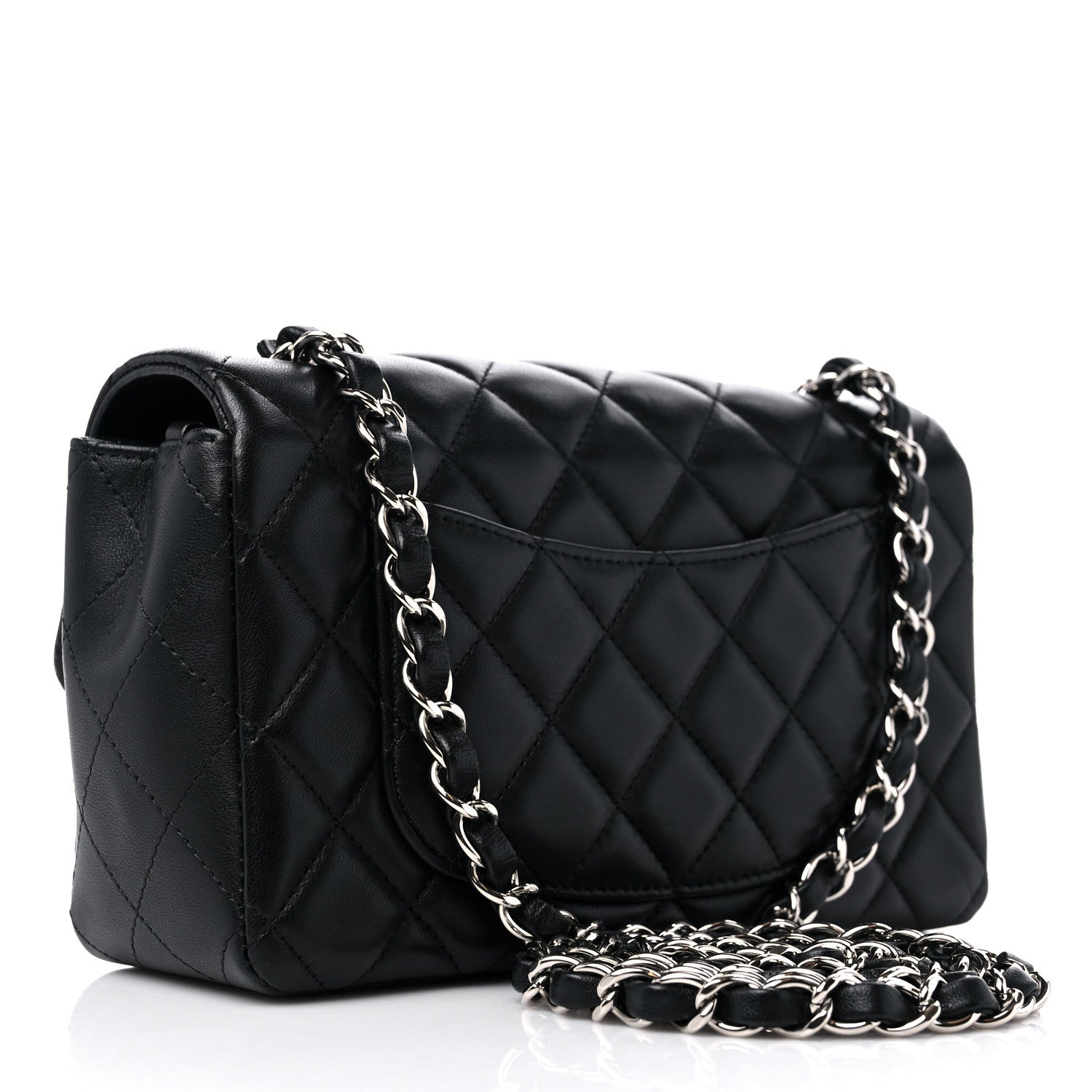 Chanel Lambskin Quilted Mini Rectangular Flap Black 3 of 10