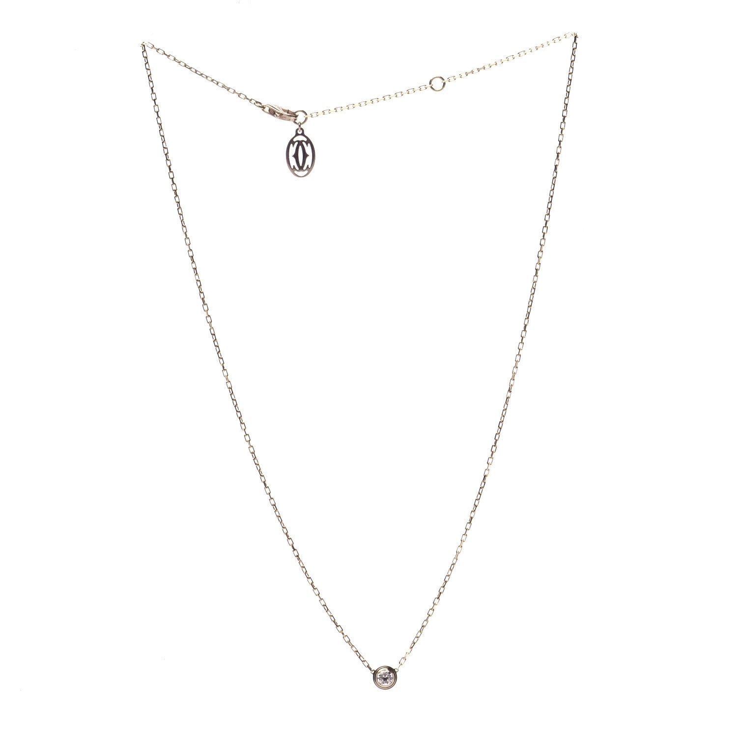Cartier 18K Yellow Gold Diamond LM D'Amour Pendant Necklace 3 of 5