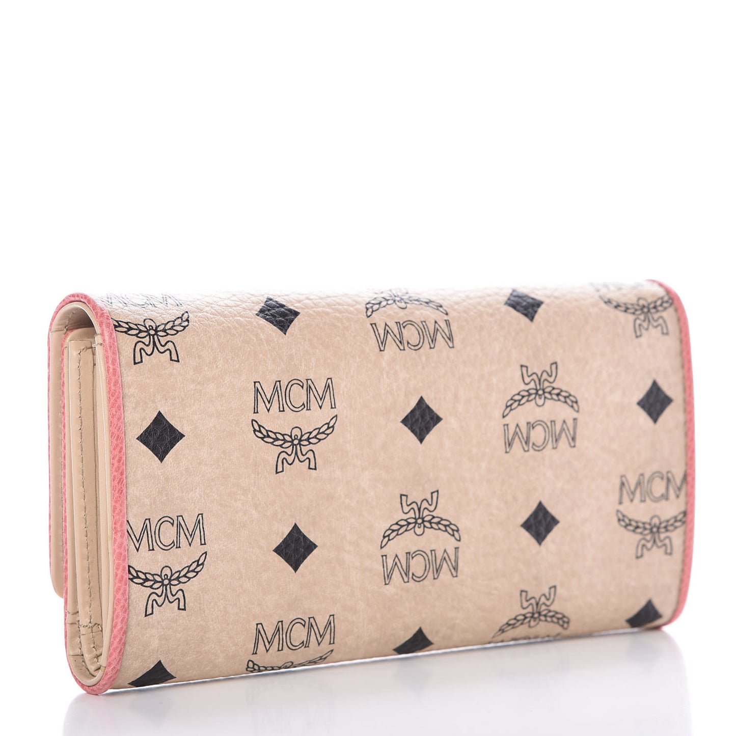Visetos Lizard Continental Flap Wallet Pink Beige