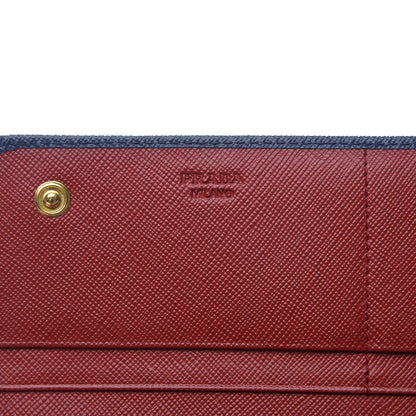 Prada Saffiano Metal Continental Flap Wallet Bluette 6 of 9