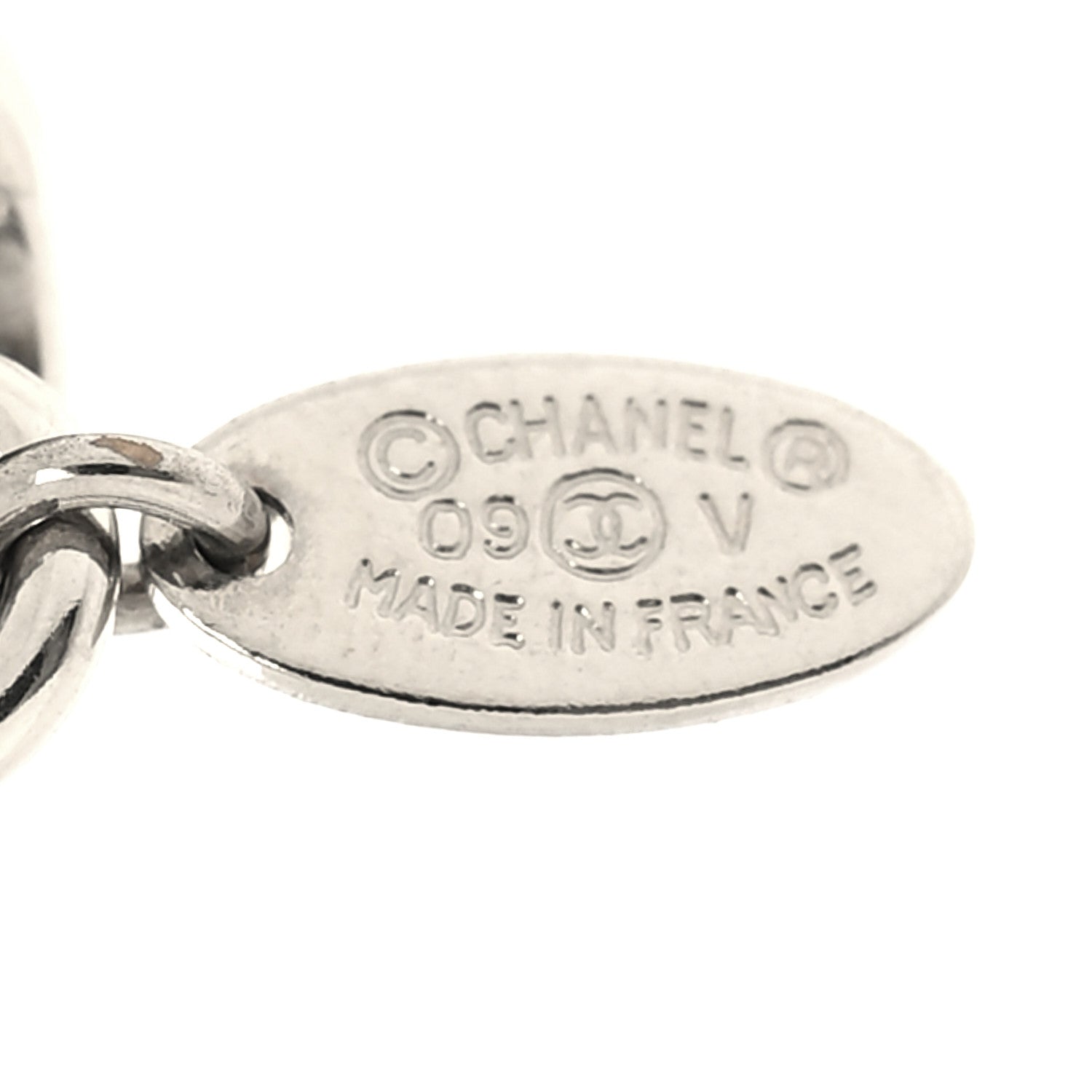 Chanel Crystal Timeless CC Necklace Silver 5 of 5