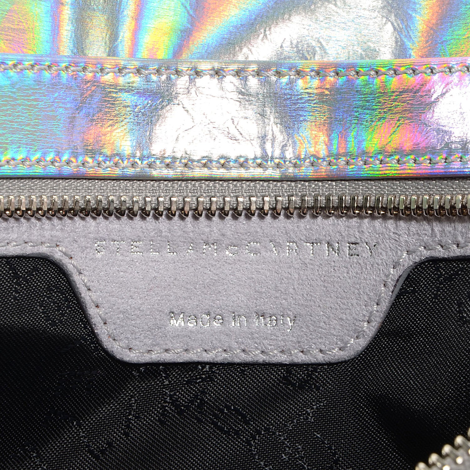 Stella McCartney Holographic Faux Leather Fold Over Falabella Clutch Silver 7 of 11