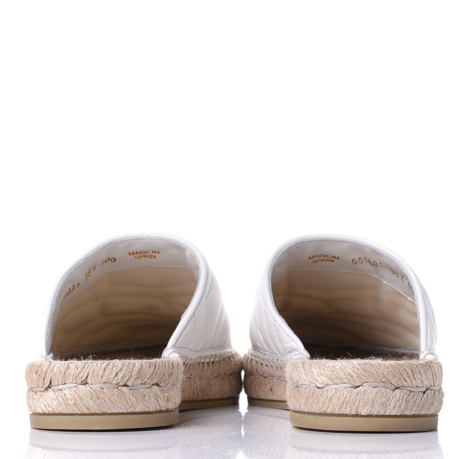 Gucci Nappa Matelasse GG Marmont Espadrille Slippers 38.5 Great White 6 of 12