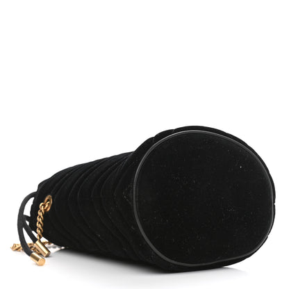 Gucci Velvet Matelasse Mini GG Marmont 2.0 Bucket Bag Black 4 of 8