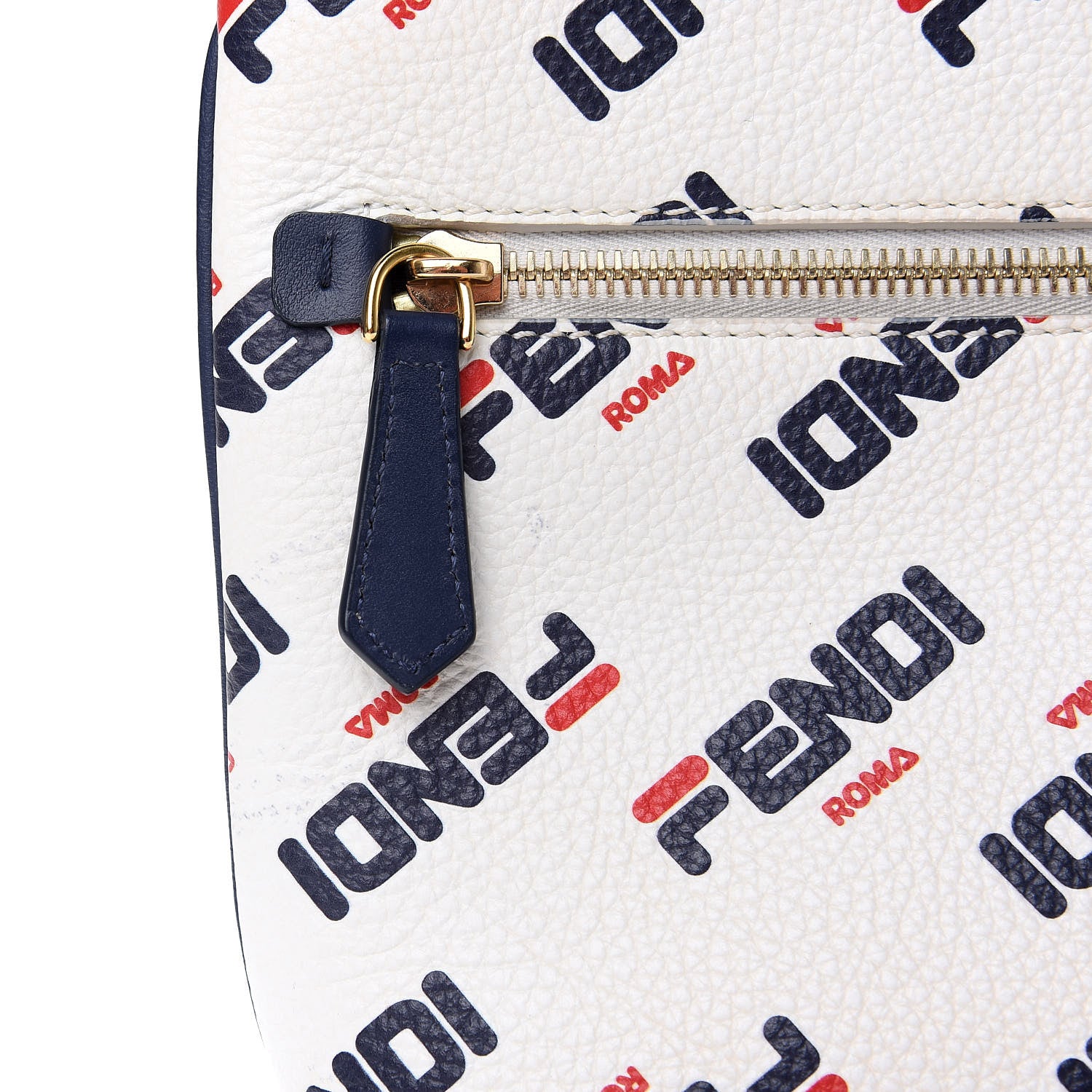 Fendi X FILA Vitello Mania Large Pyramid Cosmetic Case White Blueberry 8 of 8