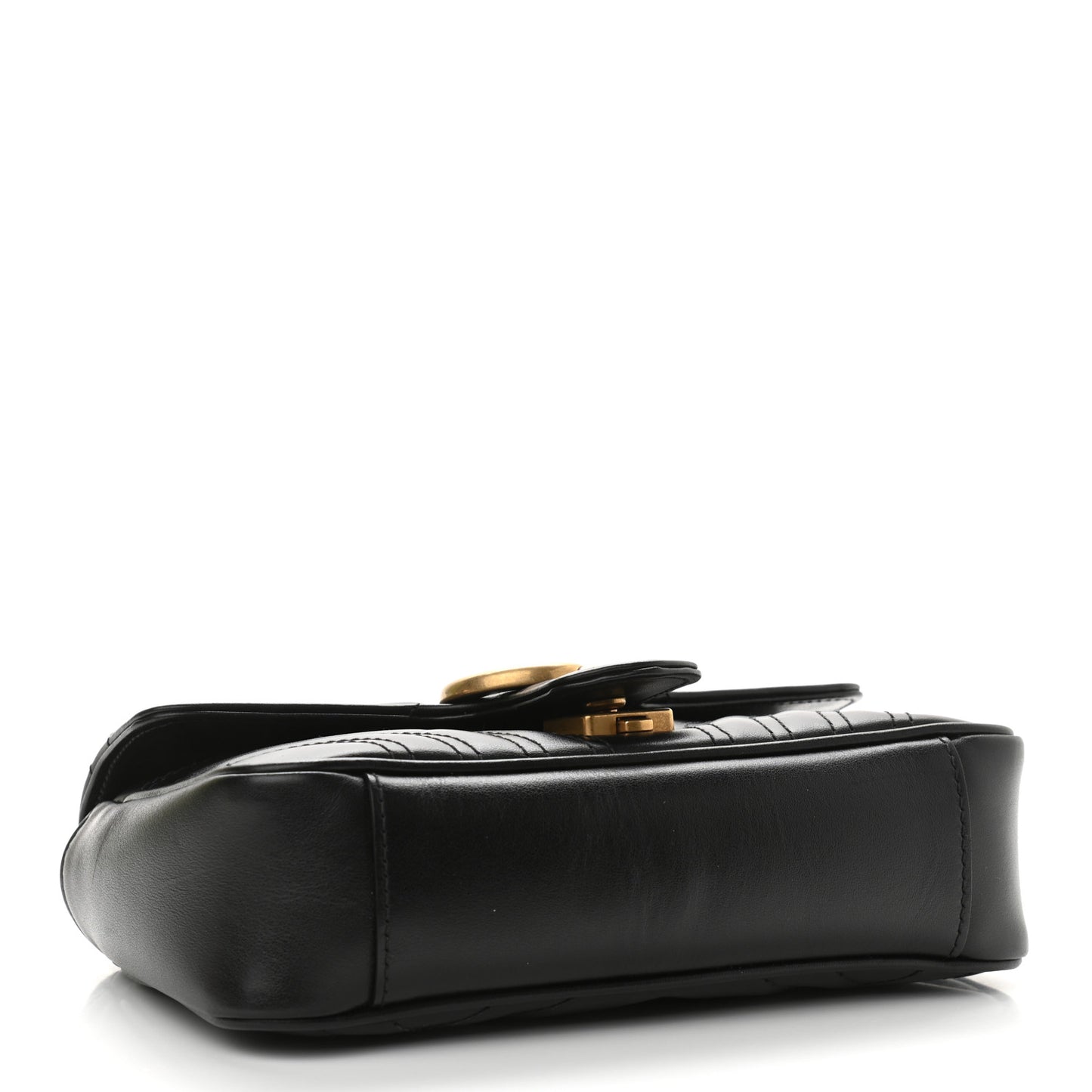 Calfskin Matelasse Mini GG Marmont Shoulder Bag Black