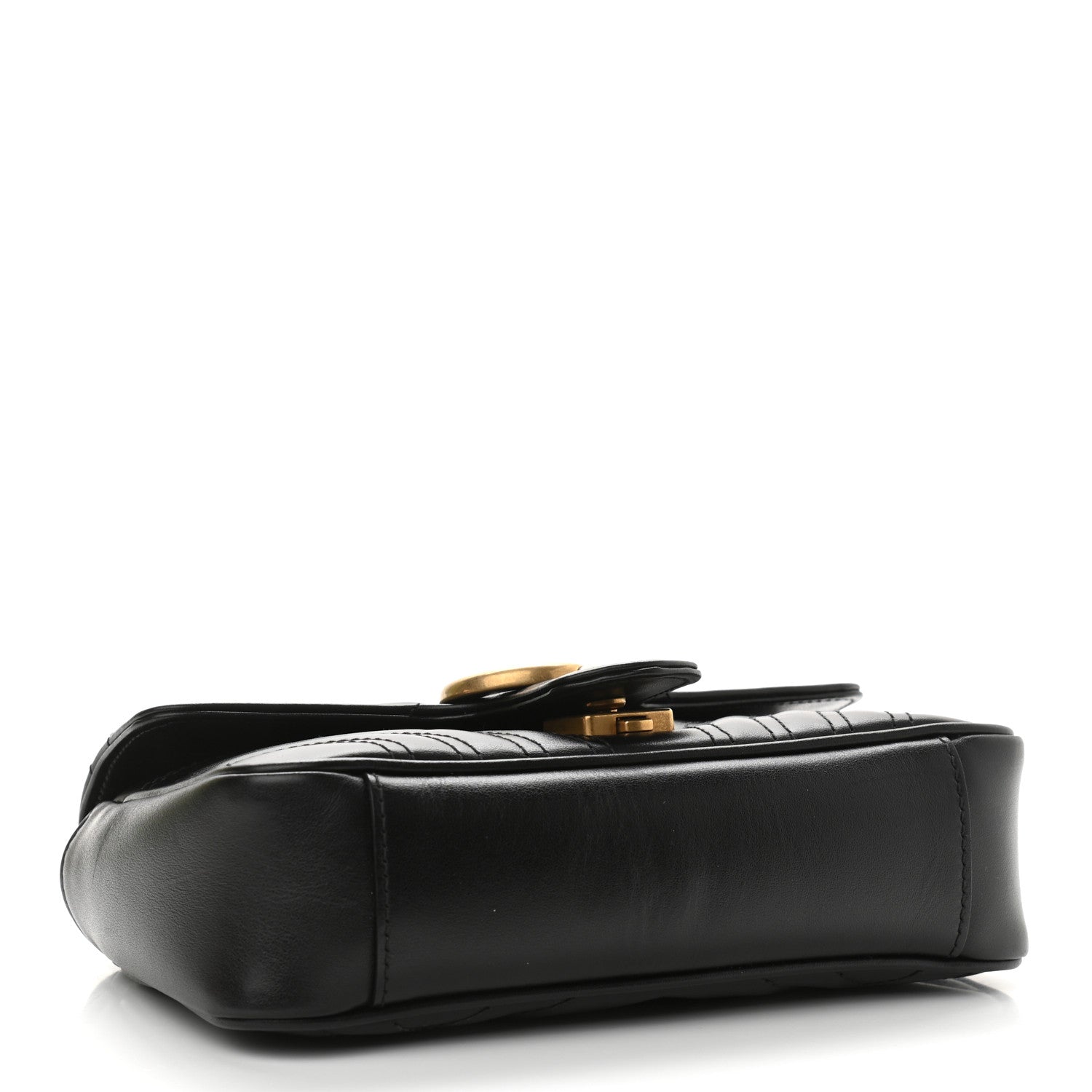 Gucci Calfskin Matelasse Mini GG Marmont Shoulder Bag Black 4 of 11