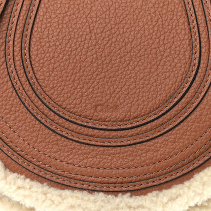 Chloe Calfskin Shearling Small Marcie Saddle Bag Caramel 10 of 15