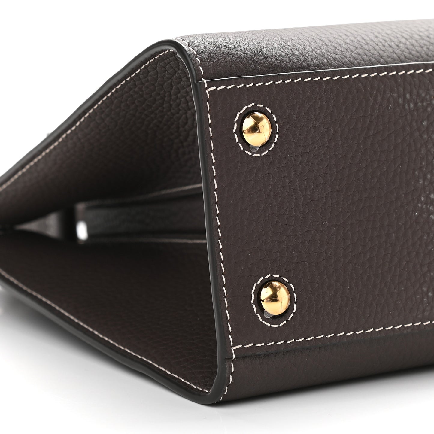 Calfskin Mini Frances Tote Dark Clay Brown
