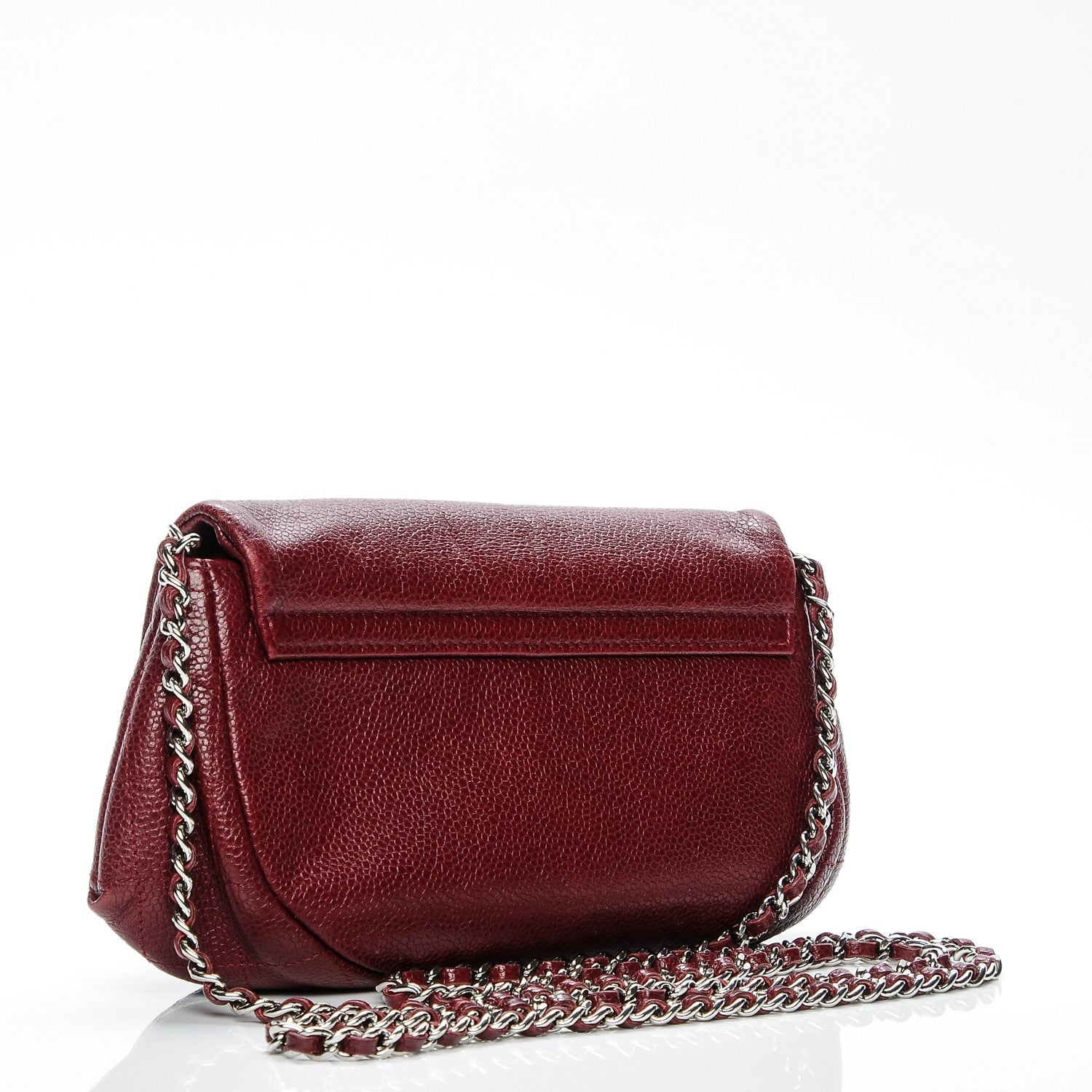 Chanel Caviar Half Moon Wallet On Chain WOC Dark Red 3 of 8