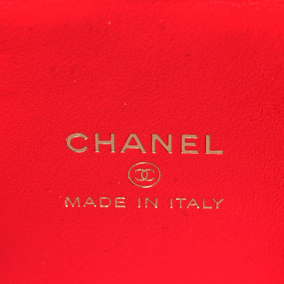 Chanel Caviar Quilted Mini Vanity Case With Chain Red 7 of 12