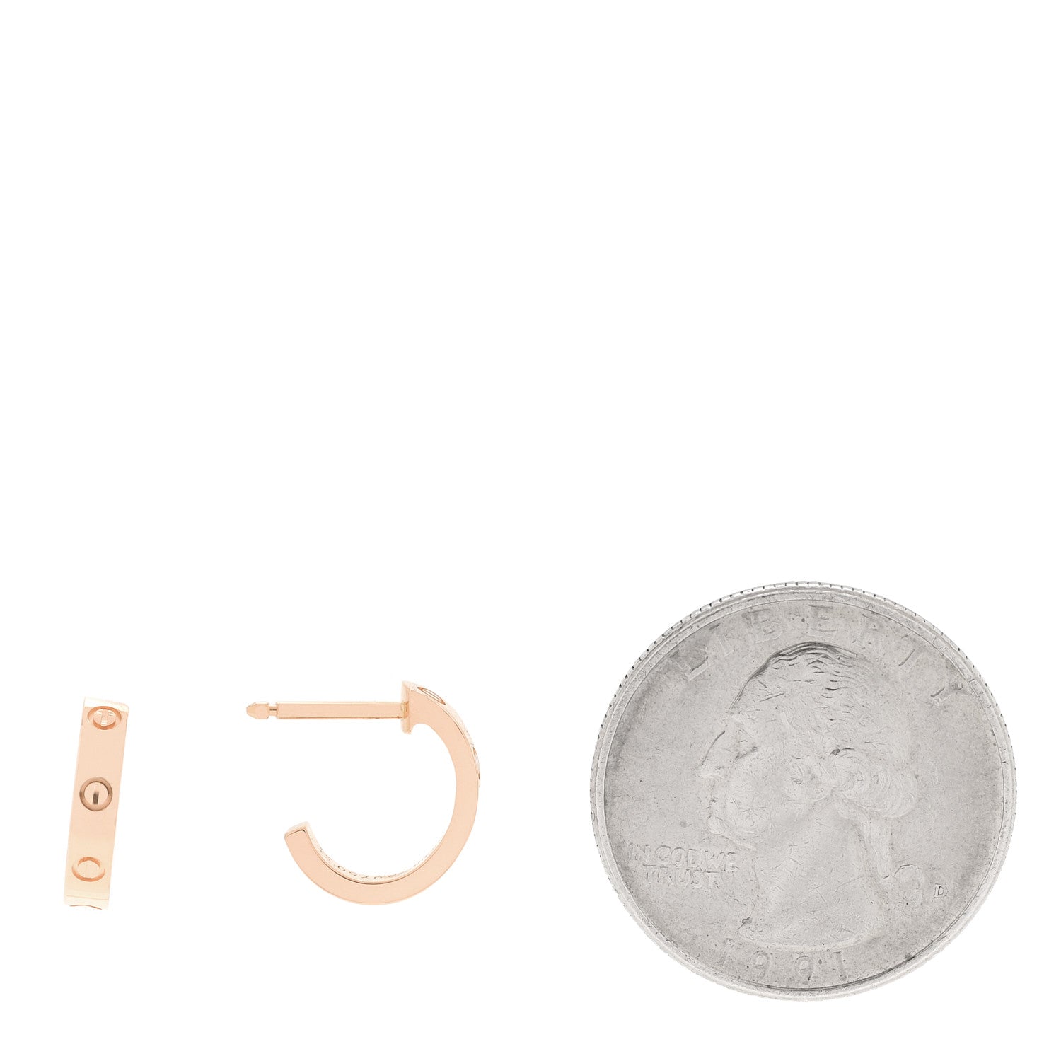 Cartier 18K Pink Gold Small LOVE Hoop Earrings 2 of 5