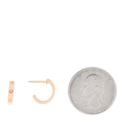 Cartier 18K Pink Gold Small LOVE Hoop Earrings 2 of 5
