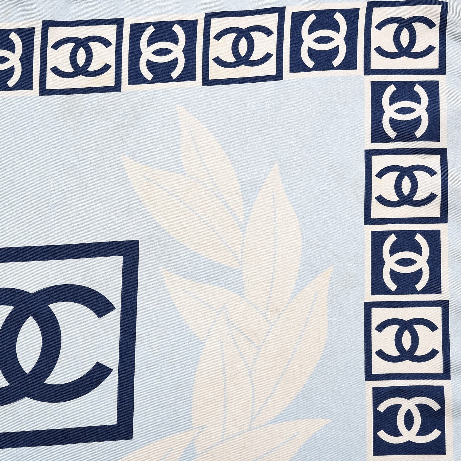 Chanel Silk CC Square Scarf Blue 4 of 7