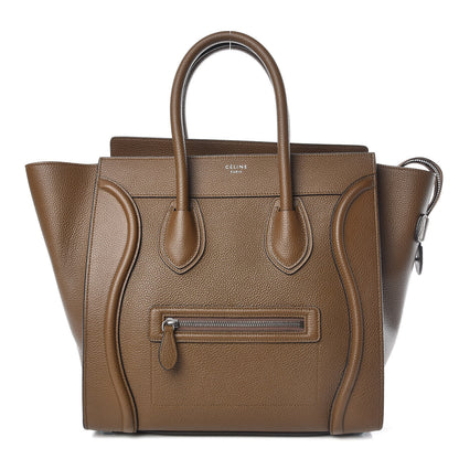 Celine Drummed Calfskin Mini Luggage Moss Green 1 of 9