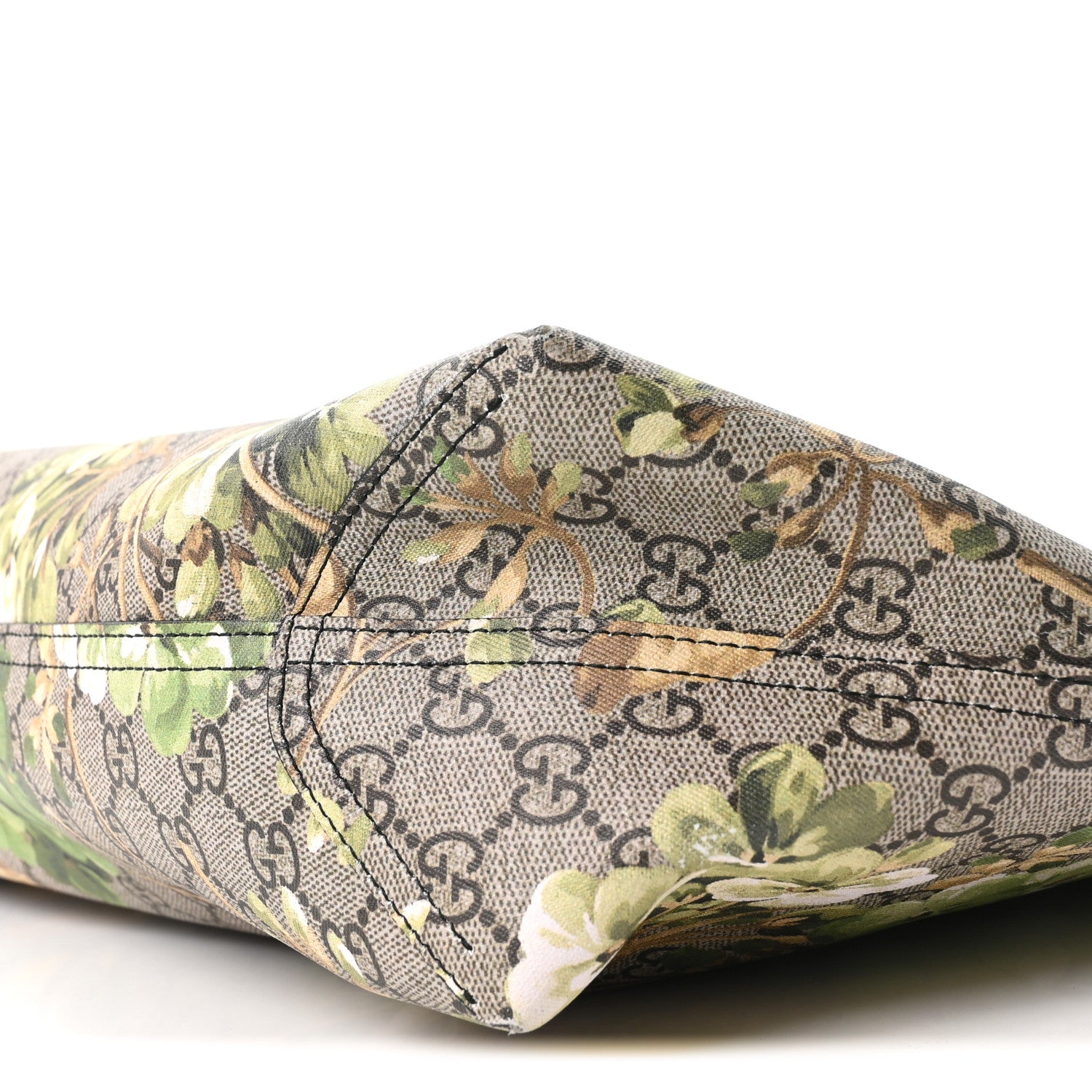 Gucci GG Supreme Monogram Blooms Medium Reversible Tote Beige New Military Black 14 of 15