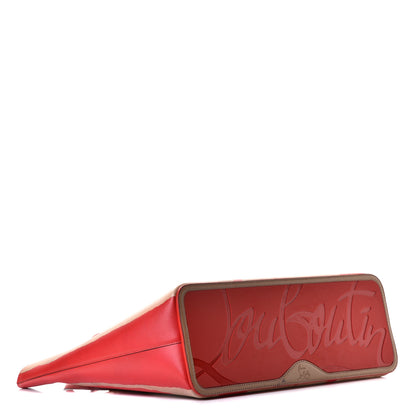 Christian Louboutin Calfskin Spikes Loubi Print East West Cabata Tote Kraft Red 3 of 6