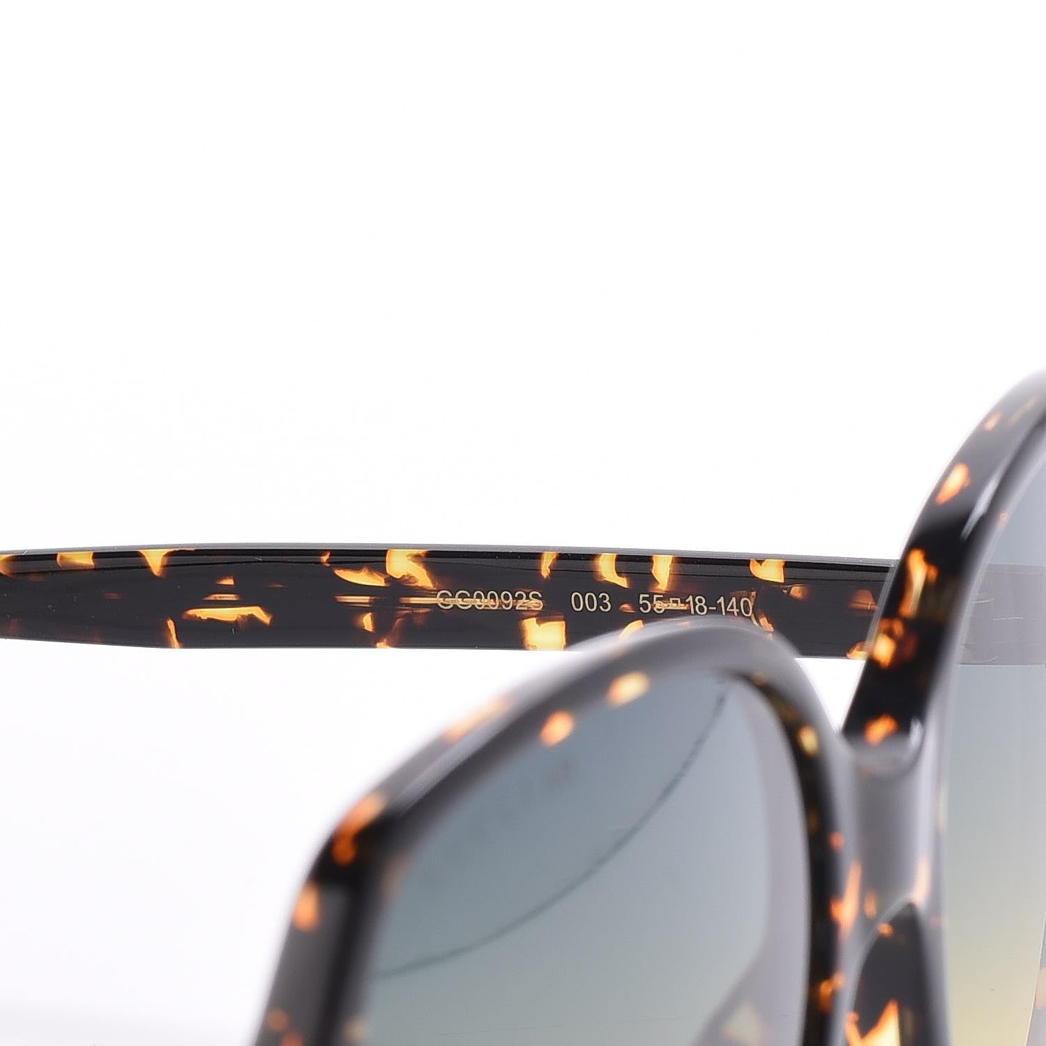 Gucci Acetate Rounded Square GG0092S Sunglasses Havana 5 of 9