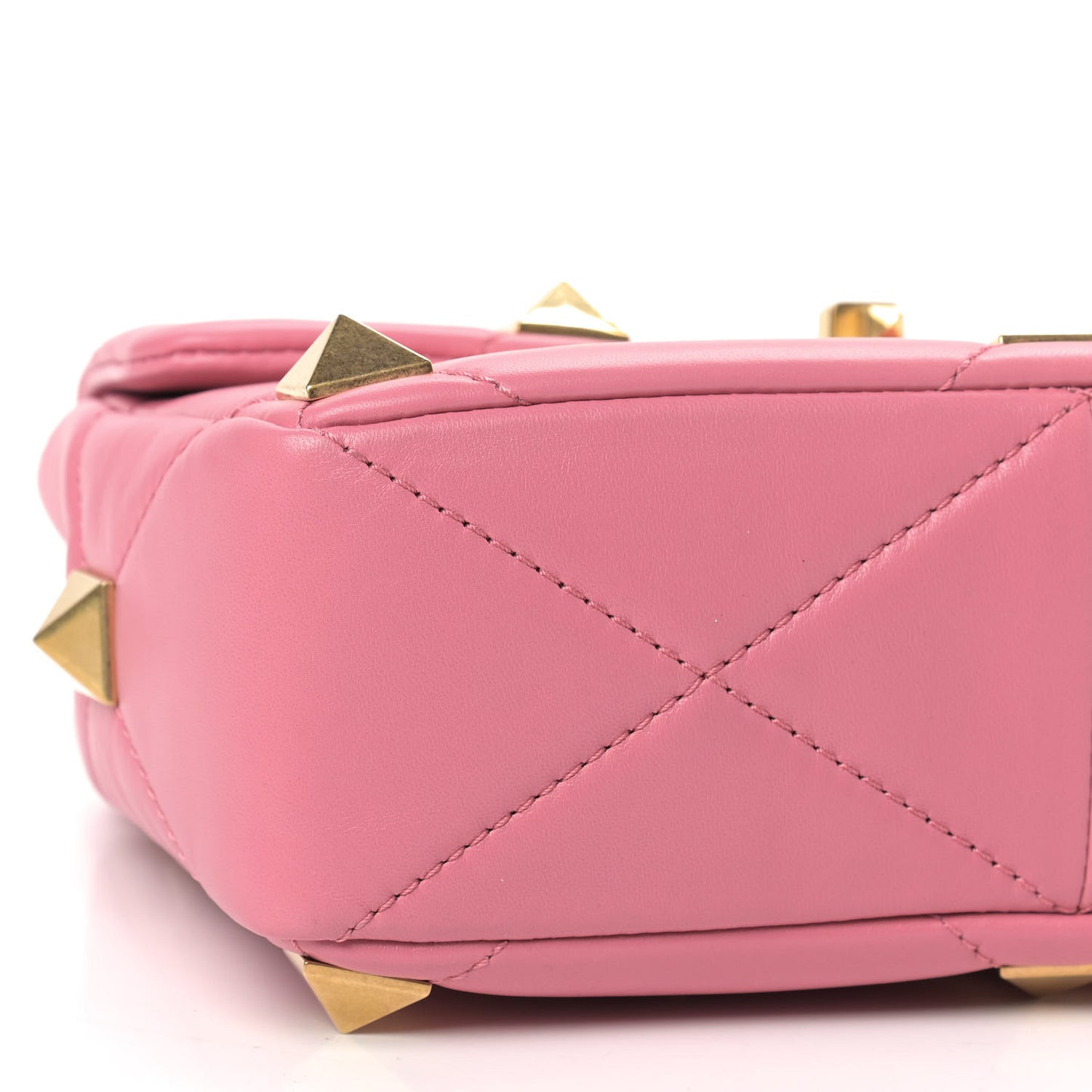 Nappa Medium Roman Stud Shoulder Bag Flamingo Pink