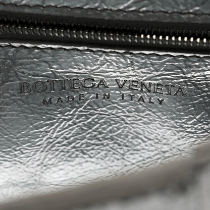 Bottega Veneta Metallic Lambskin Maxi Intrecciato Cassette Crossbody Bag Silver 6 of 10