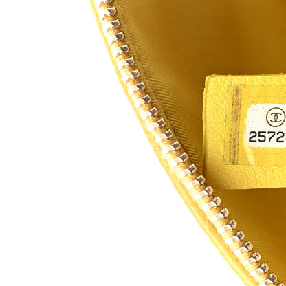 Chanel Crumpled Glazed Lambskin Quilted Waist Bag Fanny Pack Yellow 7 of 12