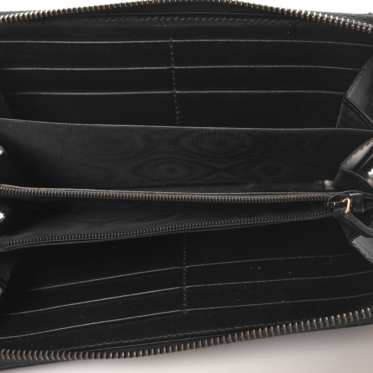 Gucci Calfskin Matelasse GG Marmont Zip Around Wallet Black 5 of 9