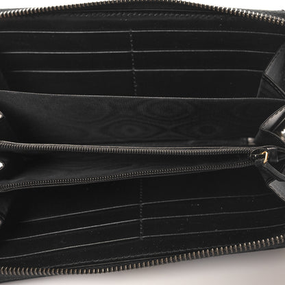 Gucci Calfskin Matelasse GG Marmont Zip Around Wallet Black 5 of 9