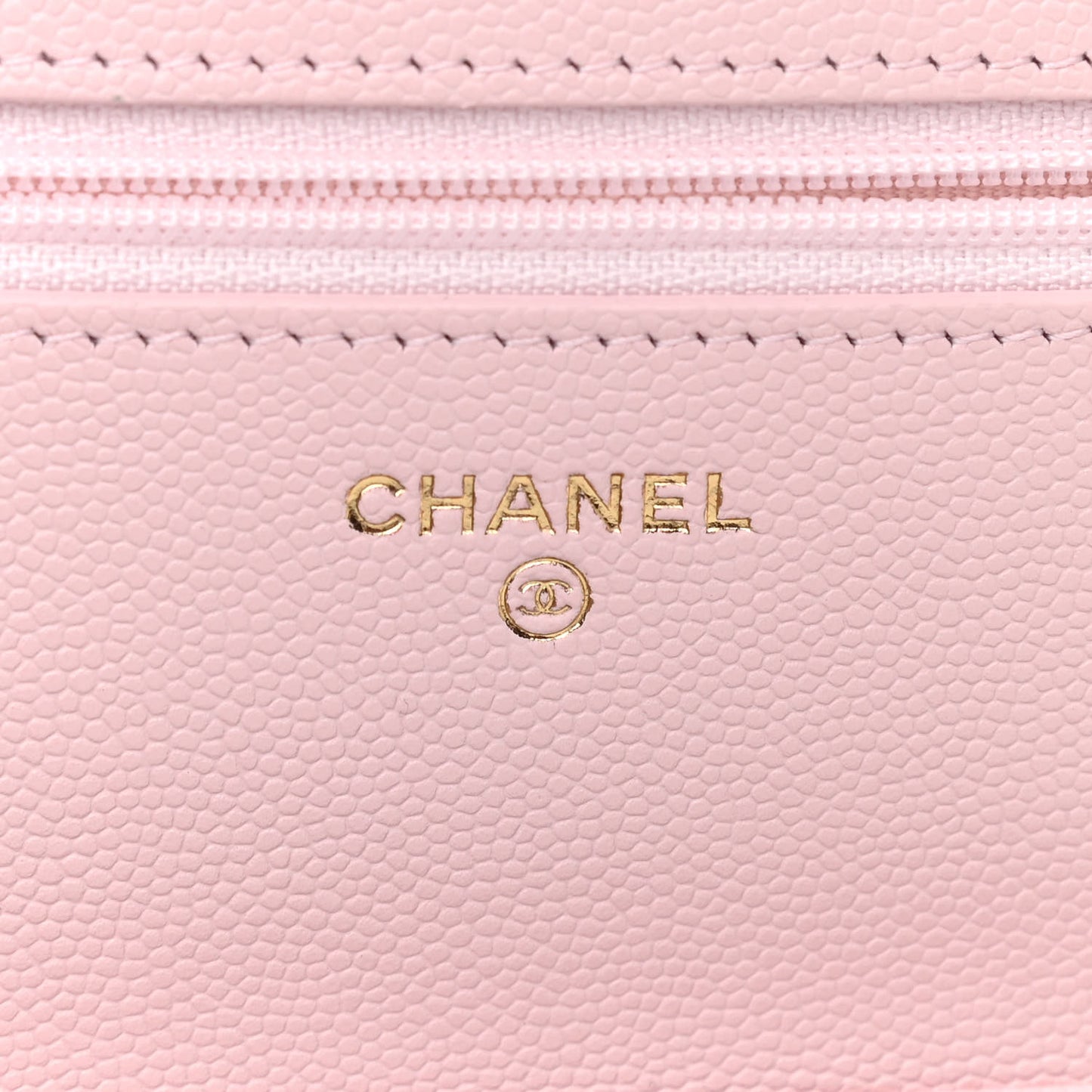 Caviar Quilted Crystal CC Wallet On Chain WOC Light Pink