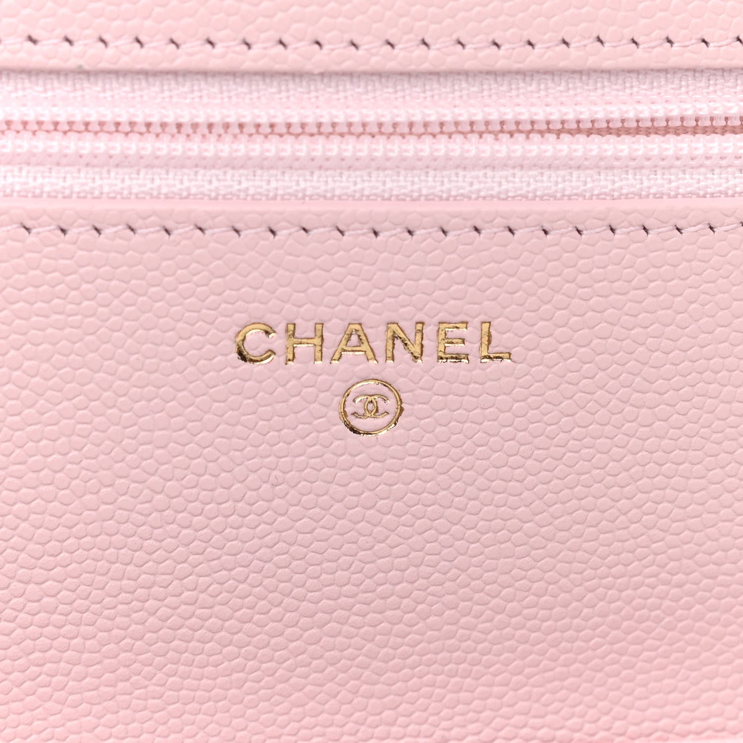 Chanel Caviar Quilted Crystal CC Wallet On Chain WOC Light Pink 6 of 12