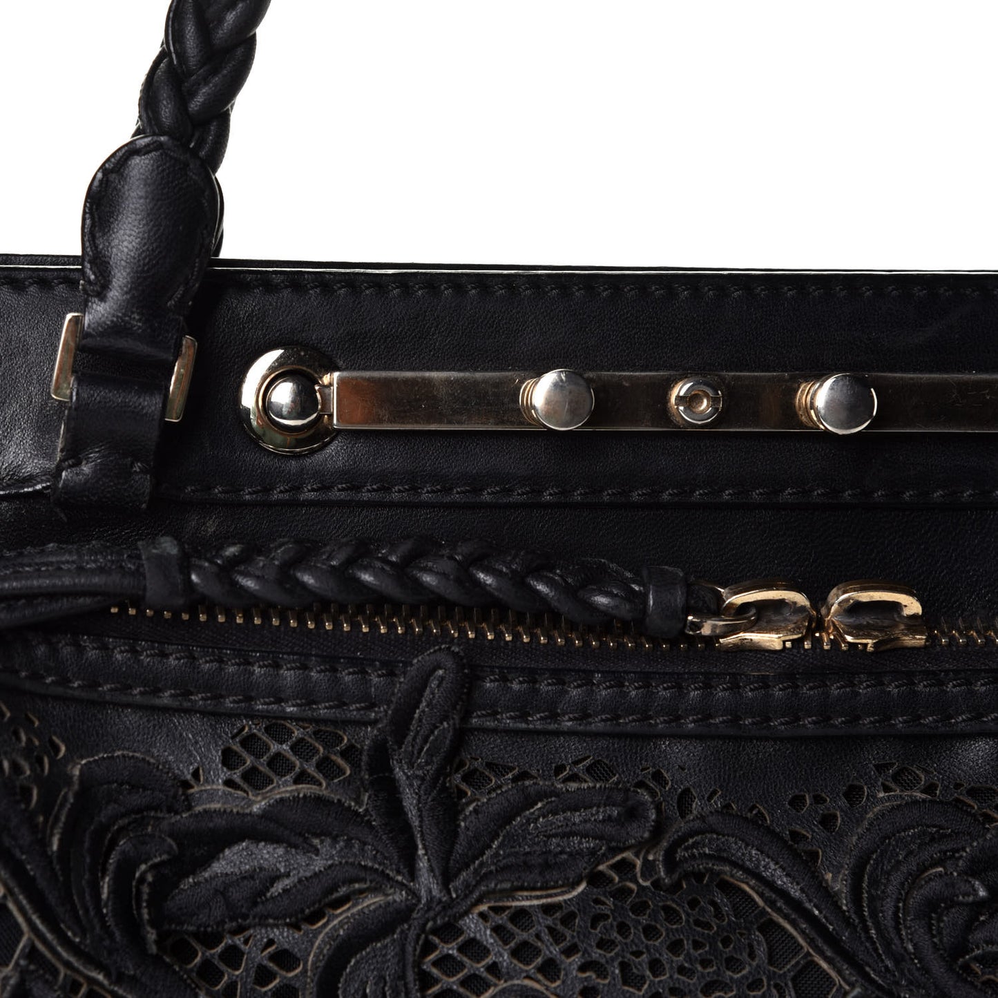 Vitello Lace Demetra Satchel Black