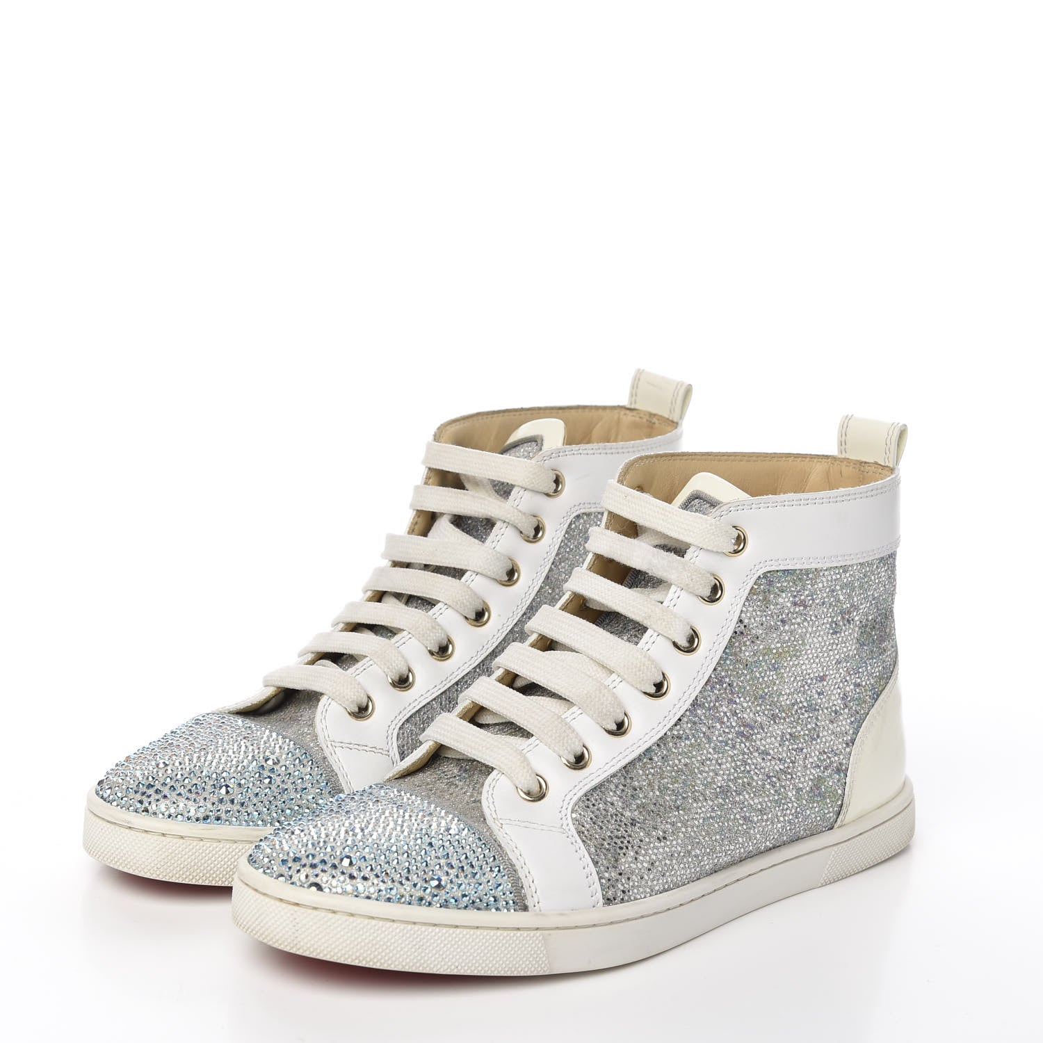 Christian Louboutin Glitter Bip Bip Strass Womens Flat Sneakers 36 Version Multi 3 of 9