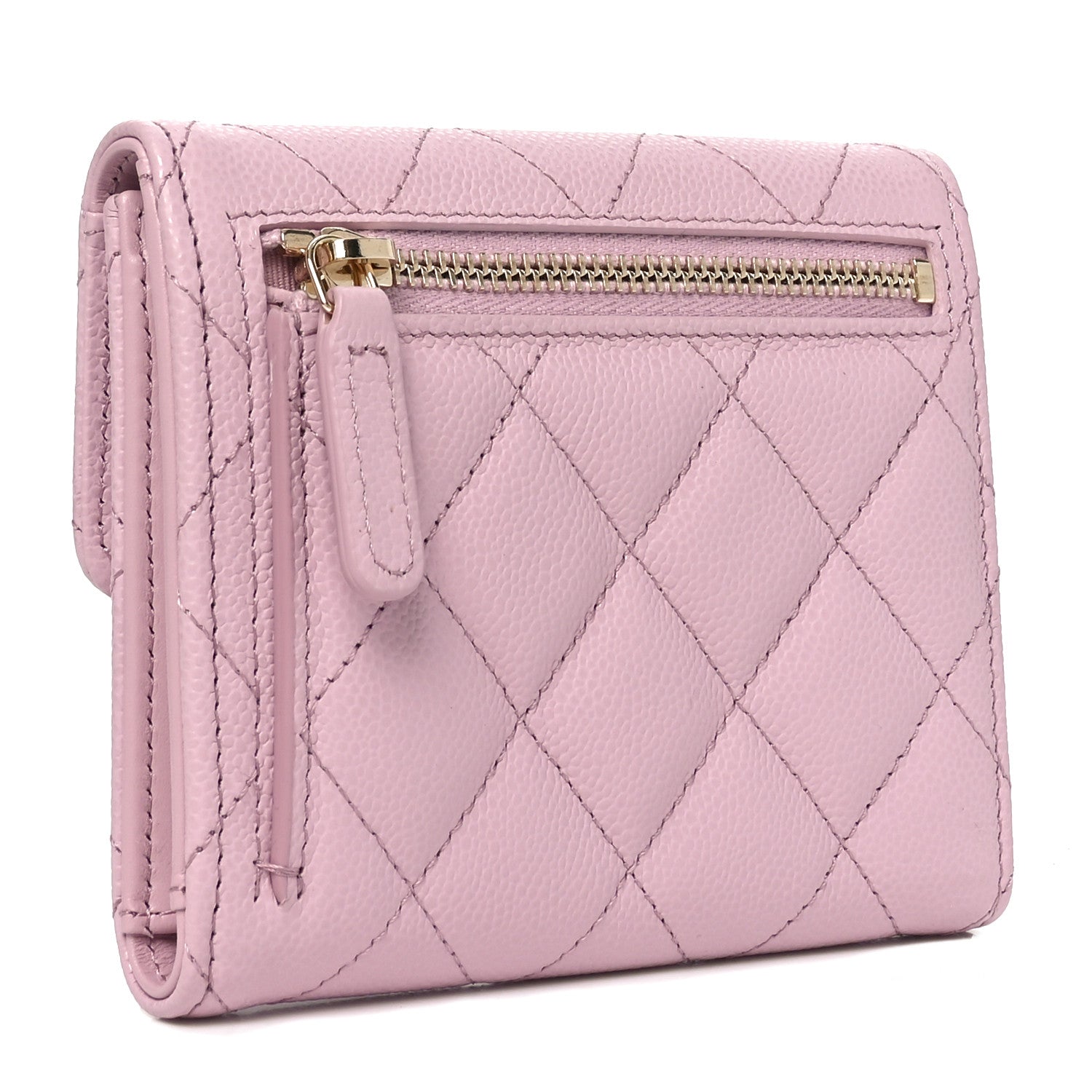Chanel Caviar Quilted Compact Flap Wallet Light Pink 3 of 9