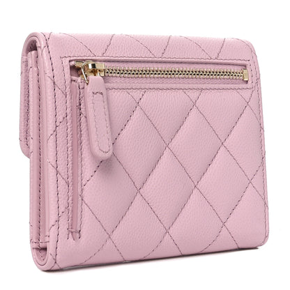 Chanel Caviar Quilted Compact Flap Wallet Light Pink 3 of 9