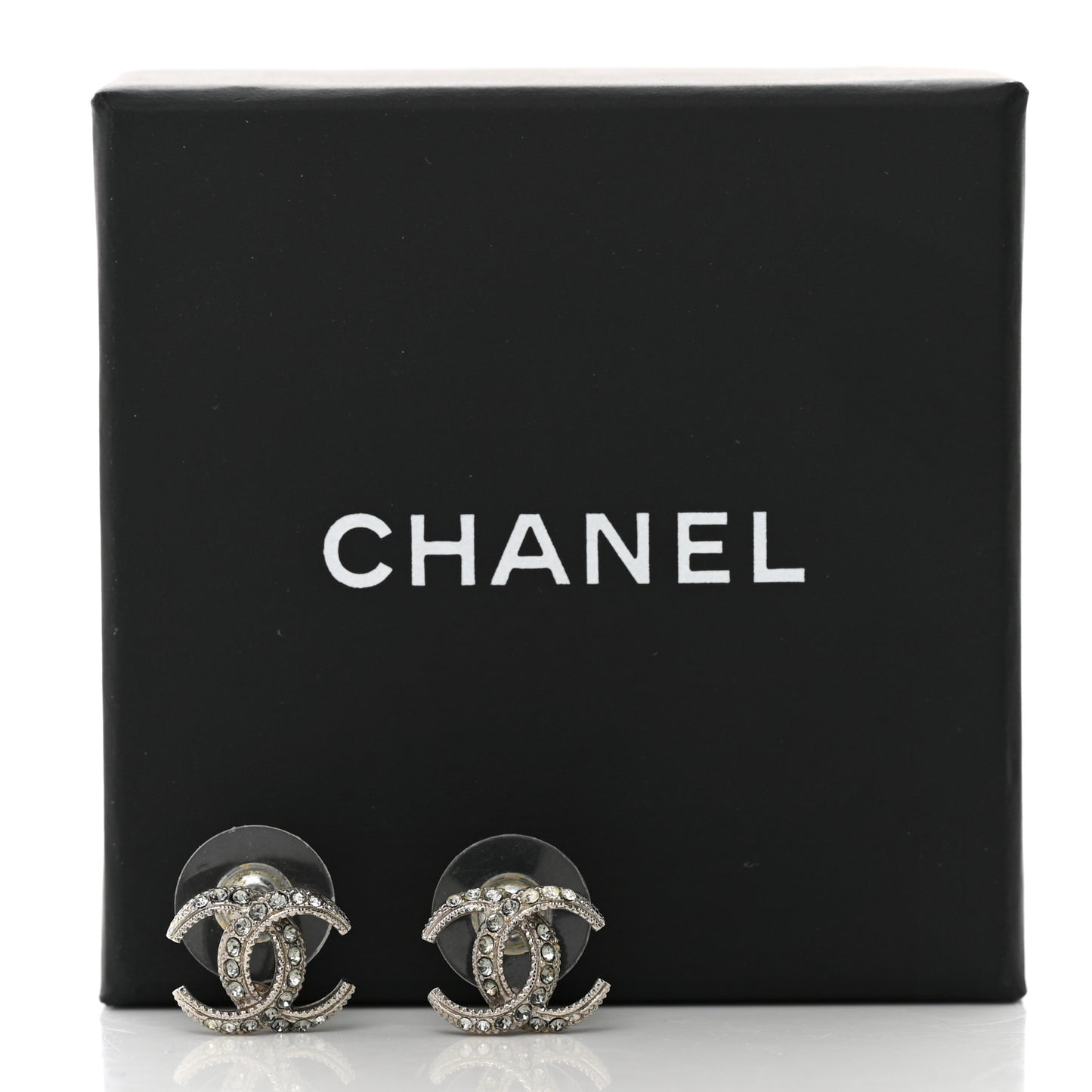 Crystal CC Moon Earrings Gold