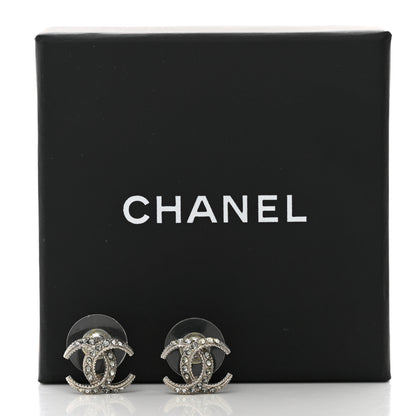 Chanel Crystal CC Moon Earrings Gold 5 of 5