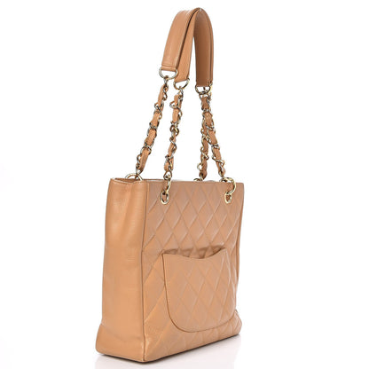 Chanel Caviar Quilted Petit Shopping Tote PST Beige 3 of 13