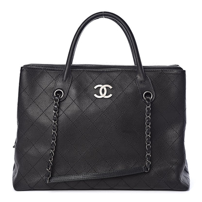 Chanel Grained Vegetal Calfskin Urban Shopping Tote Black 1 of 9