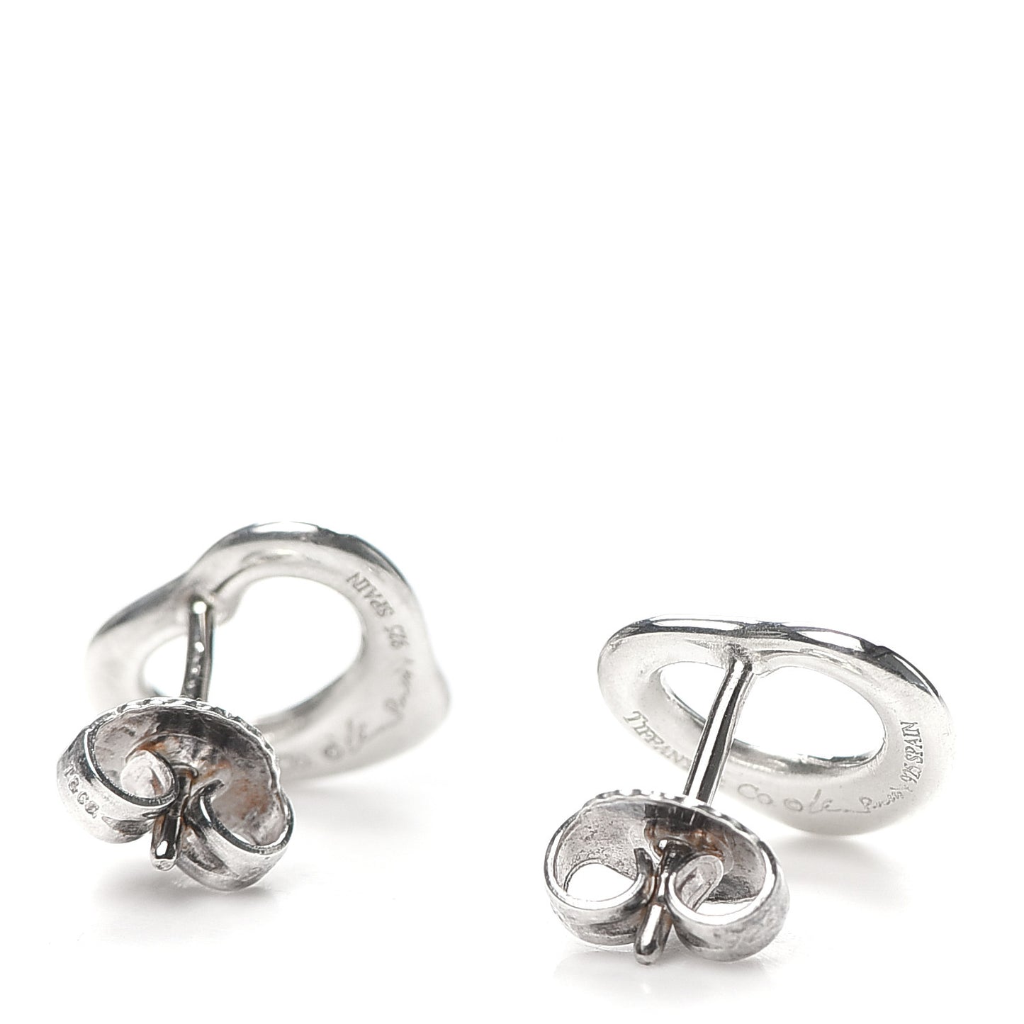Sterling Silver 11mm Elsa Peretti Open Heart Earrings