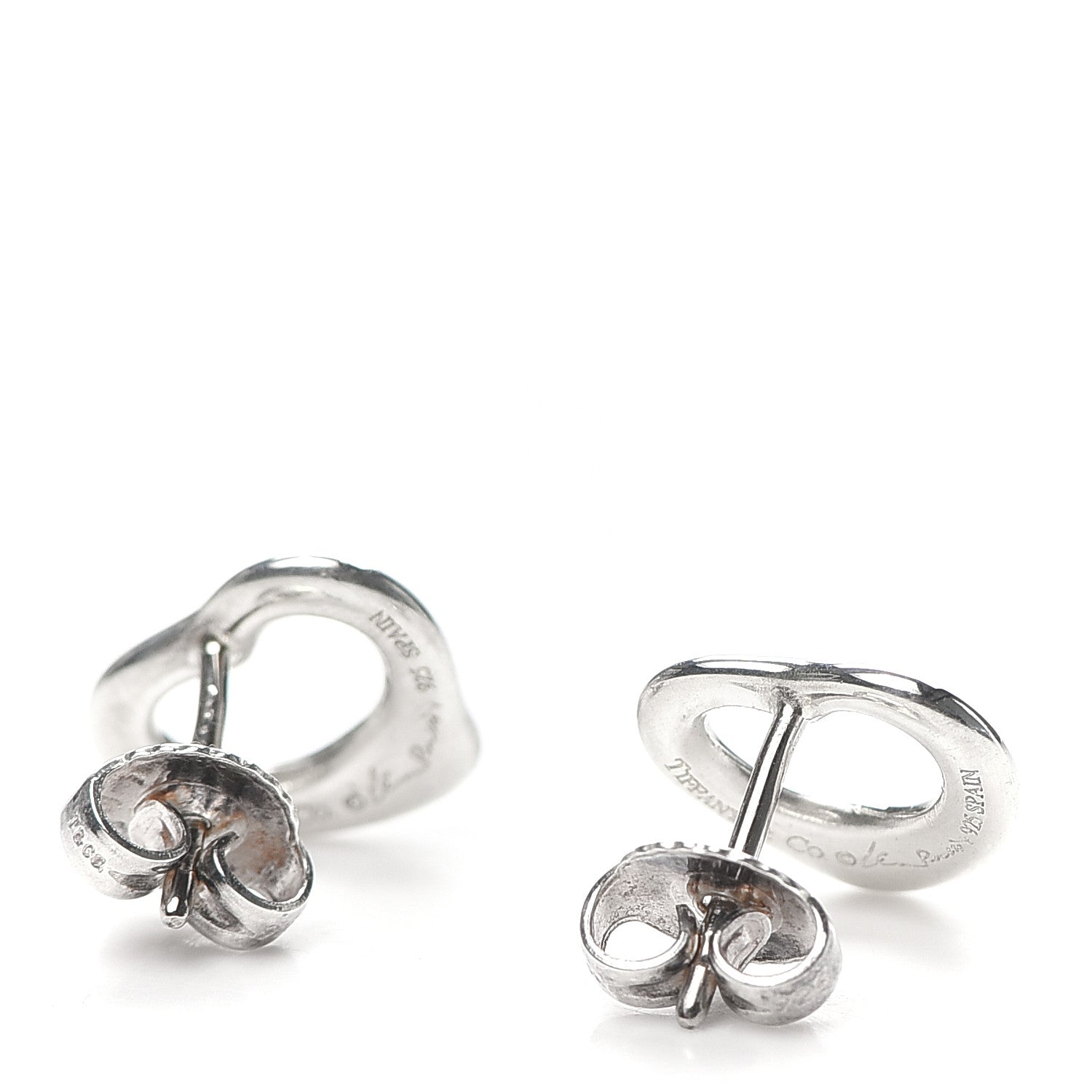 Tiffany Sterling Silver 11mm Elsa Peretti Open Heart Earrings 3 of 4