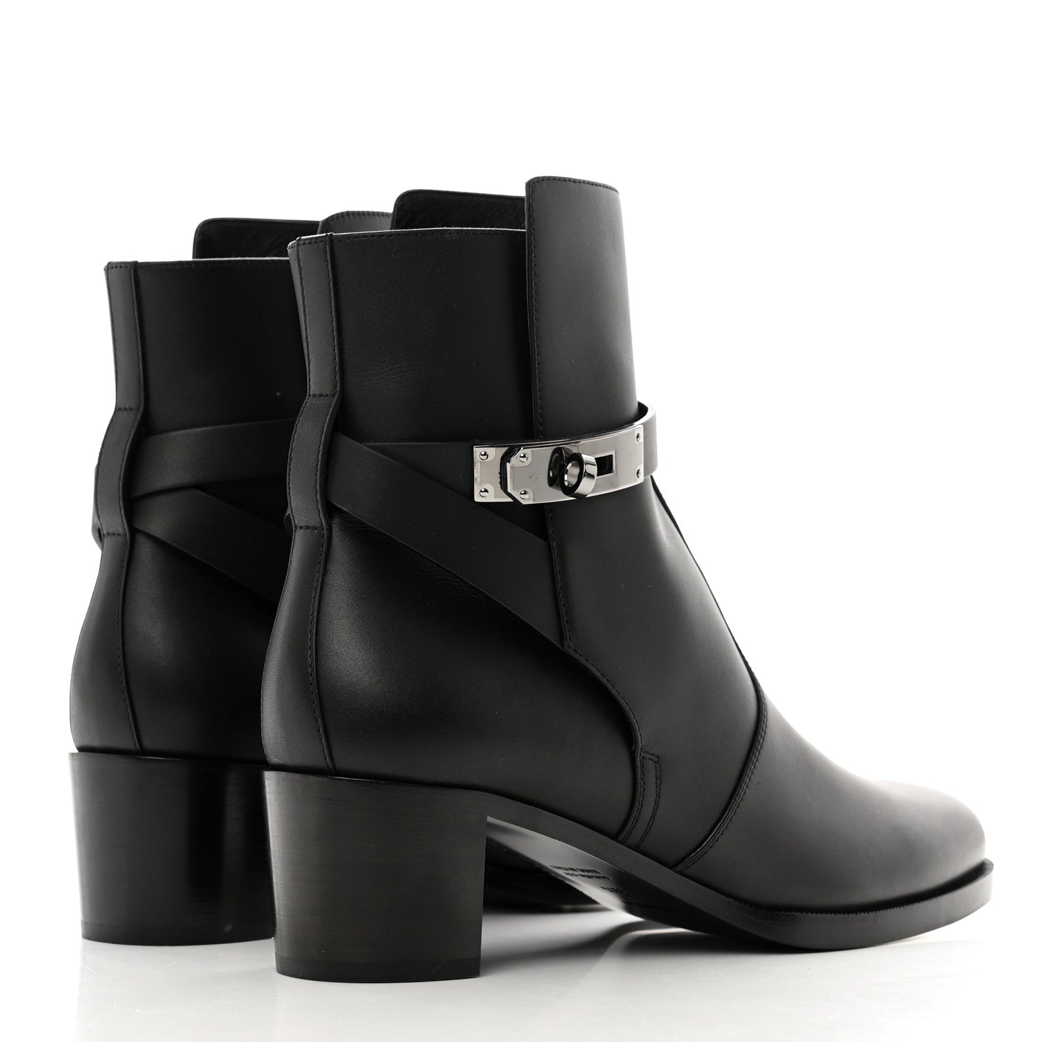 Hermes Calfskin Frenchie 50 Ankle Boots 38.5 Black 4 of 8