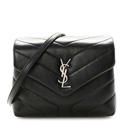 Saint Laurent Calfskin Y Quilted Monogram Toy Loulou Crossbody Bag Black 1 of 9