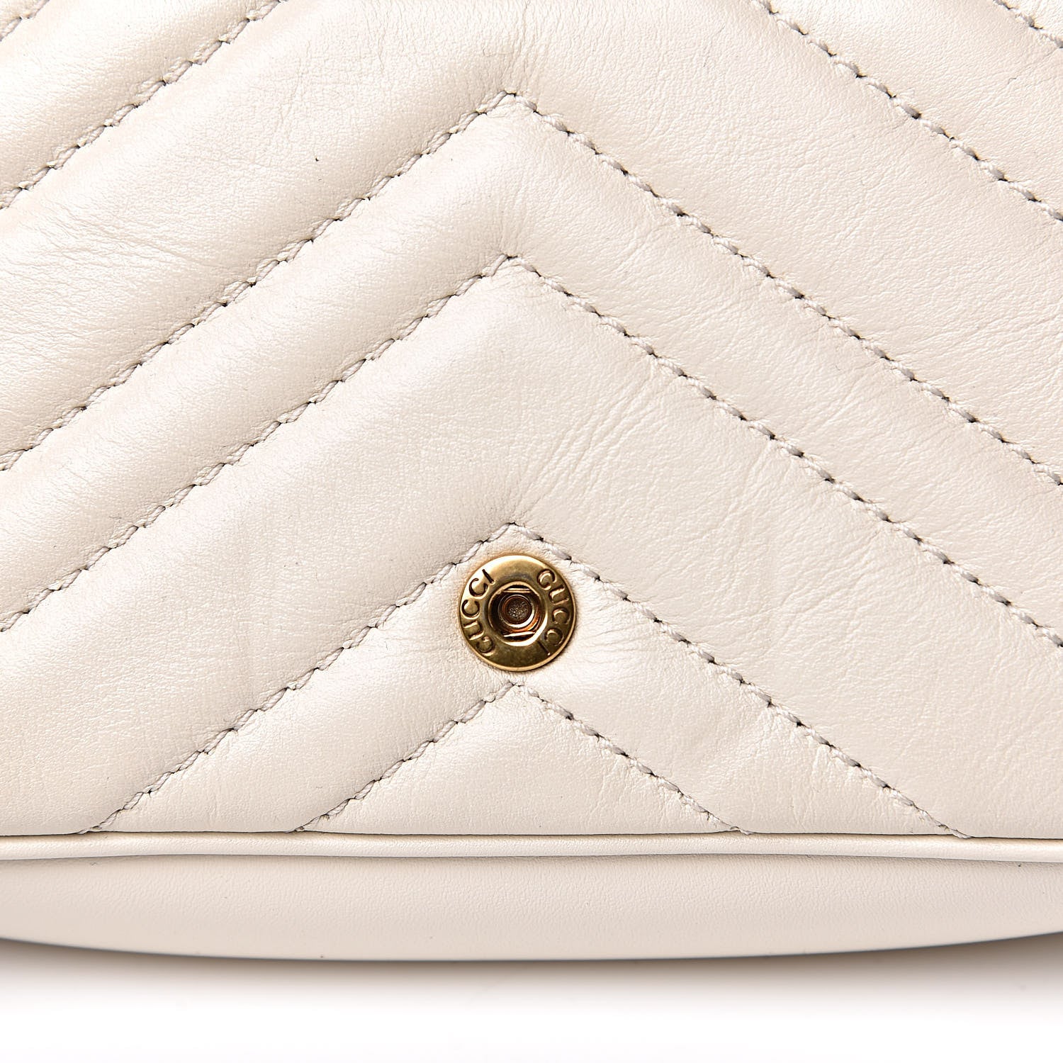 Gucci Calfskin Matelasse Super Mini GG Marmont Shoulder Bag White 8 of 13