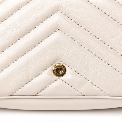 Gucci Calfskin Matelasse Super Mini GG Marmont Shoulder Bag White 8 of 13
