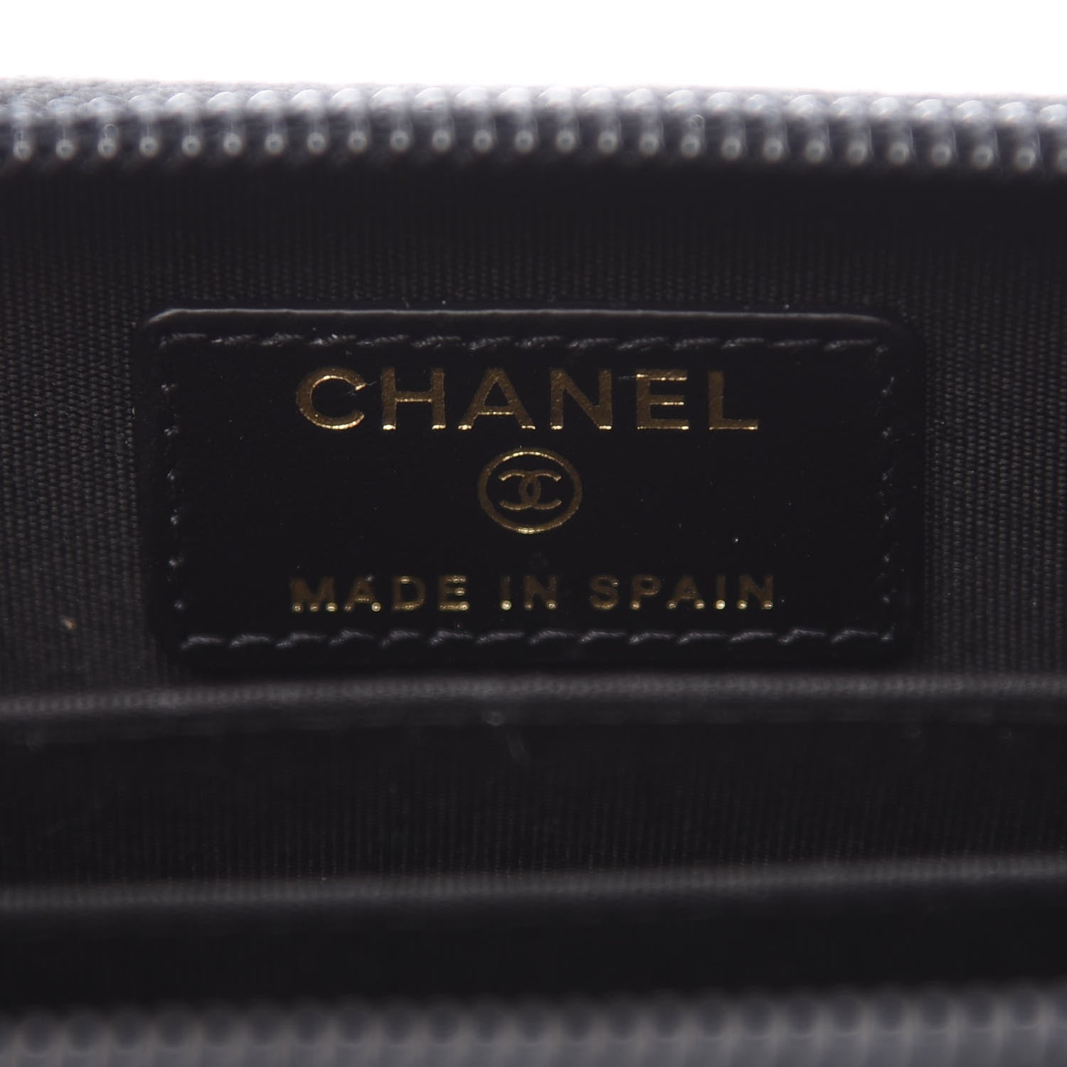 Chanel Caviar Quilted Boy Zip Around Coin Purse Wallet Black 5 of 9