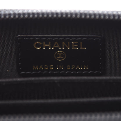 Chanel Caviar Quilted Boy Zip Around Coin Purse Wallet Black 5 of 9