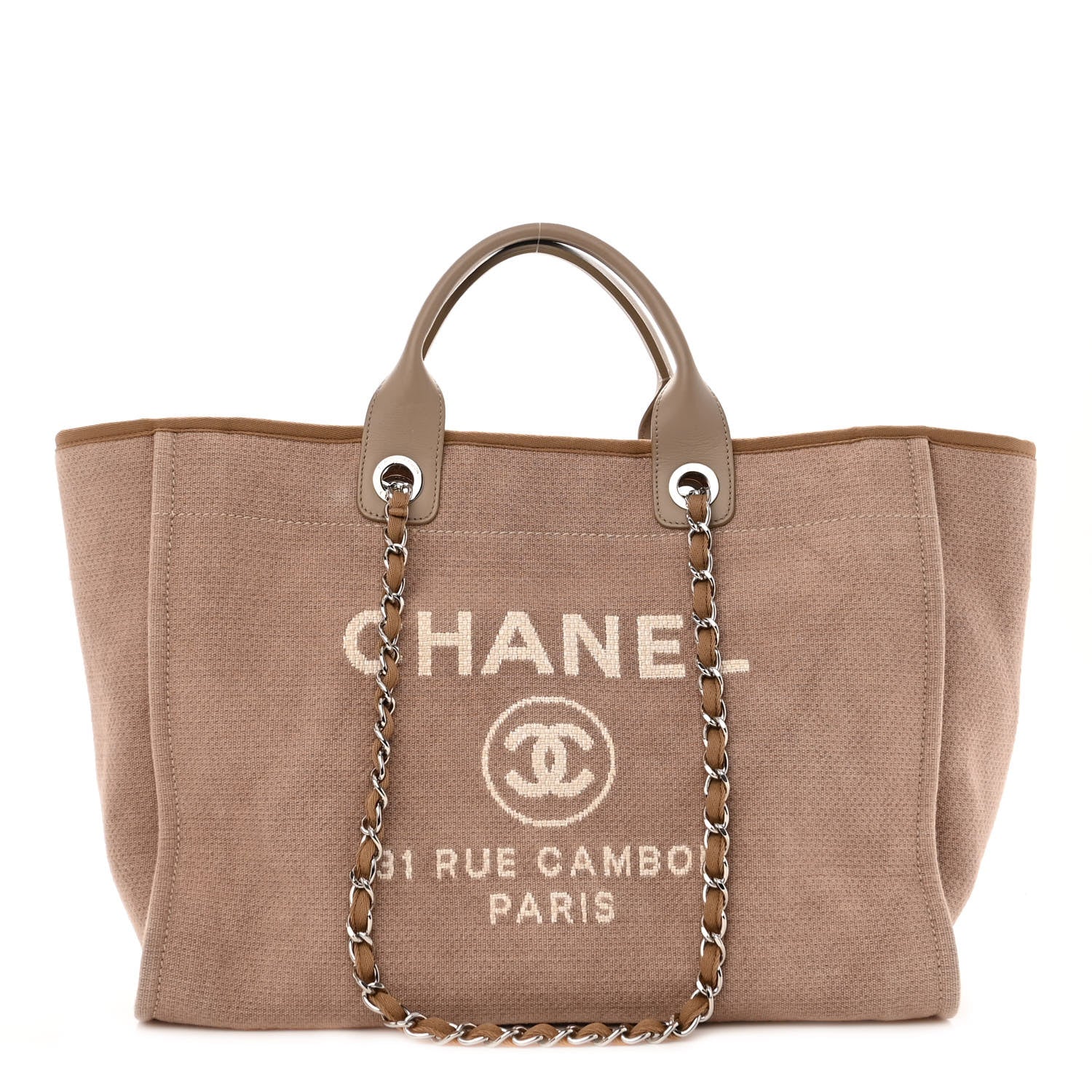 Chanel Canvas Medium Deauville Tote Ecru 1 of 11