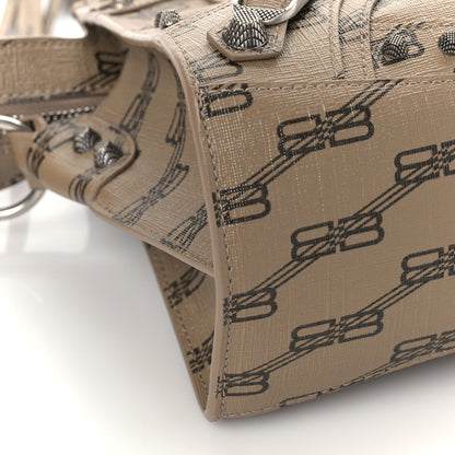 Balenciaga Coated Canvas BB Monogram Neo Cagole Handbag XS Beige Brown 7 of 8