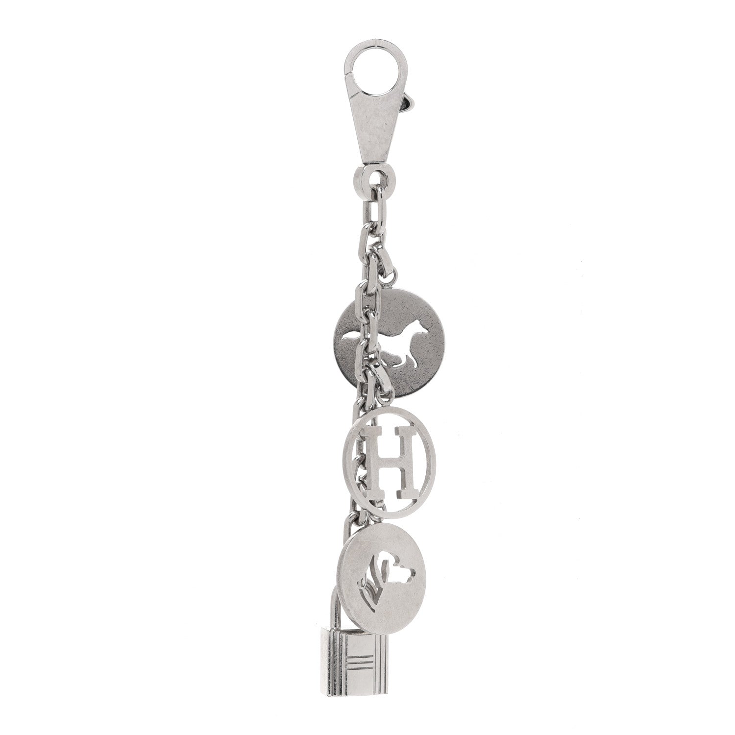 Hermes Palladium Breloque Bag Charm Silver 1 of 4