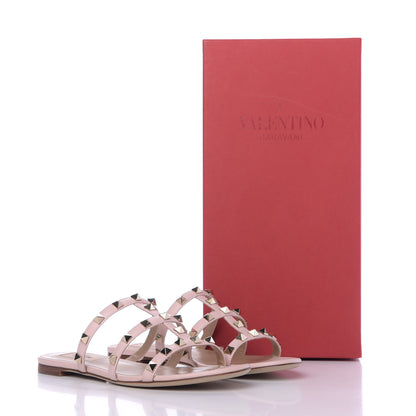 Valentino Garavani Nappa Rockstud Caged Flat Slide Sandals 36 Rose Quartz 8 of 8