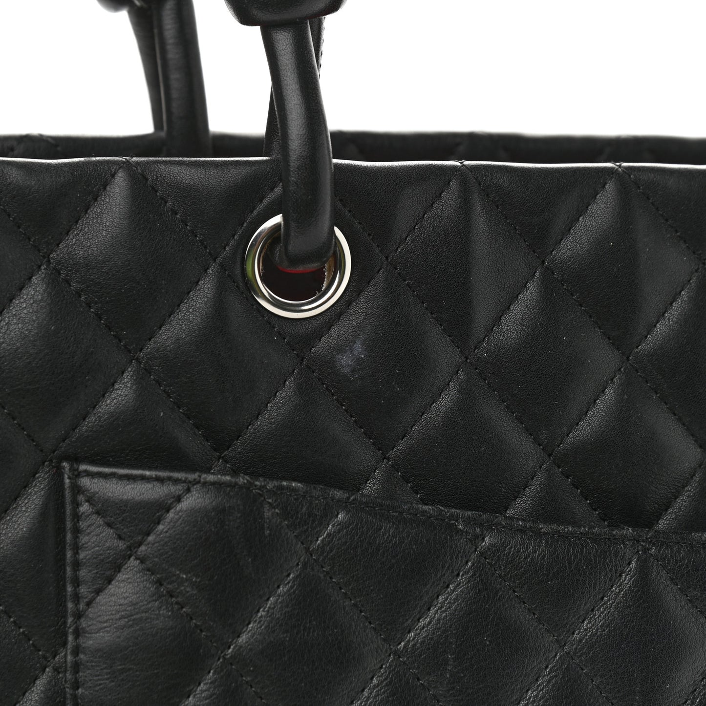 Calfskin Quilted Large Cambon Tote Black
